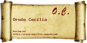 Orsós Cecília névjegykártya